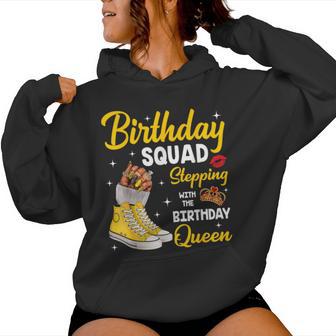 Birthday Squad Stepping With The Birthday Queen Shoes Nails Women Hoodie - Thegiftio UK