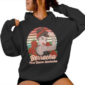 Borracha Pero Buena Muchacha Divertida Cerveza In Mangas Sudadera con capucha para mujer - Regaloses