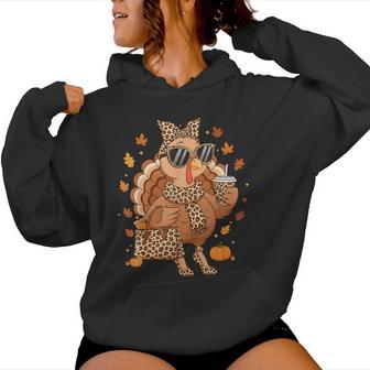 Boujee Turkey Leopard Autumn Fall Thanksgiving Girl Women Hoodie - Thegiftio UK