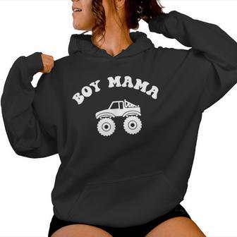 Boy Mama Powered By Coffee Chaos And Monster Trucks Women Hoodie | Seseable UK