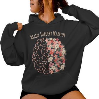 Brain Surgery Warrior Floral Brain Tumor Cancer Survivor Women Hoodie - Thegiftio UK