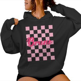 Bruno First Name I Love Bruno Boy Groovy 80'S Vintage Women Hoodie - Thegiftio UK