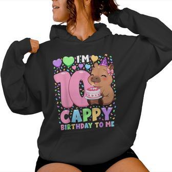 Capybara Birthday Kawaii Girl Capybara 10Th Birthday Women Hoodie - Thegiftio