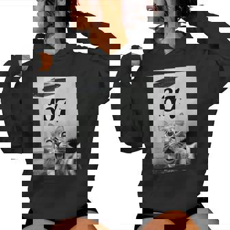 Cat Selfie With Alien UFO And 67 6 7 For Men Women Kid Women's Hoodie | Mazezy