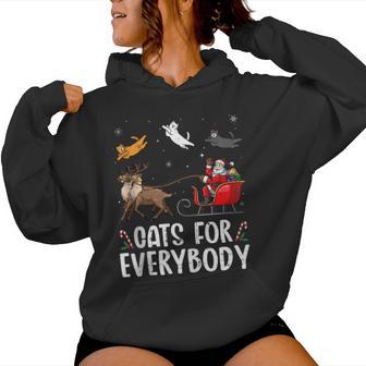 Cats For Everybody Christmas Cat Xmas Santa Women Hoodie - Thegiftio UK