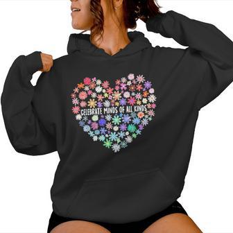Celebrate Minds Of All Kinds Wildflower Autism Awareness Women Hoodie | Seseable UK