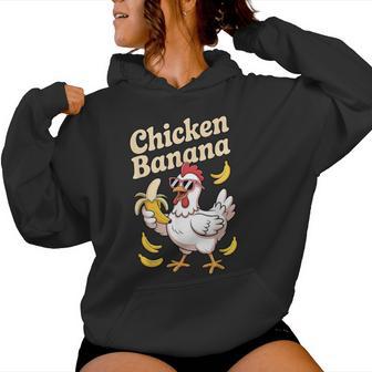Chicken Banana Meme Lustige Hühnerbanane Im Trend Kapuzenpullover für Damen - Geschenkecke