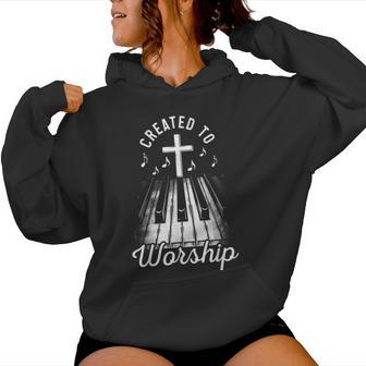 Christian Piano Player Co Piano Christian Faith Cross Worship Jesus Organ Pianist Women Hoodie - Thegiftio UK