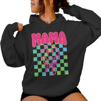 Colorful Rainbow Checkered Mama Face Mom Life Womens Women Hoodie | Seseable UK