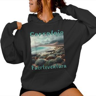 Corralejo Fuerteventura Playa Naturaleza Cactusacacioneserano Sudadera con capucha para mujer - Regaloses