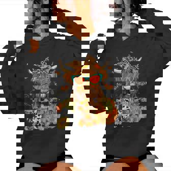 Cozy Season Fall Highland Cow Bow Girls Autumn Thanksgiving Women Hoodie | Seseable CA