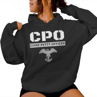 CPO Shirt Chief Petty Officer Leadership American Patriot Women's Hoodie | Mazezy