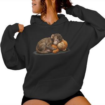 Cute Baby Monkey Punch Meme Women Women Hoodie - Thegiftio UK