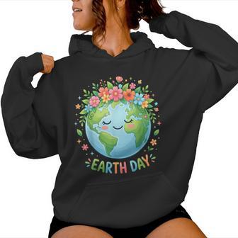 Cute Floral Earth Love Our Planet Earth Day 2026 Women Hoodie - Thegiftio