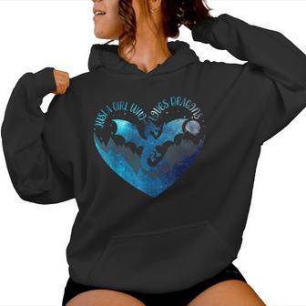 Cute Just A Girl Who Loves Dragons Cute Heart Dragon Lover Women Hoodie - Monsterry