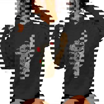 Cute Koala Rock Climber Illustration Fun Climbing Animal Women's Hoodie | Mazezy