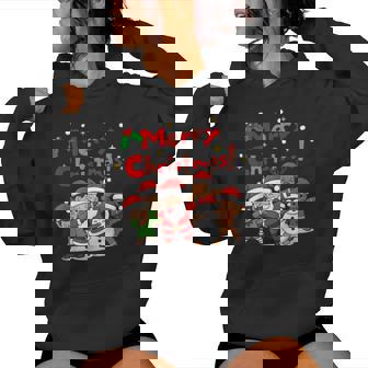 Dabbing Santa Elf Friends Christmas Boys Girls Men Xmas Dab Women's Hoodie | Mazezy