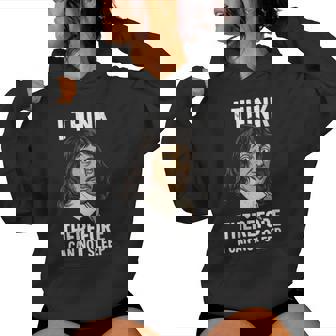 Descartes Philosophy Pun I Think Therefore I Can Not Sleep Women's Hoodie | Mazezy