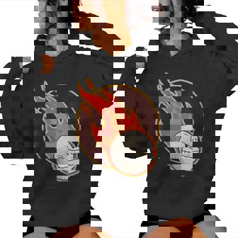 Dodgeball Burning Ball Players Beach Sports Dodgeball Women's Hoodie | Mazezy