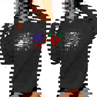 Dominica & USA Together Half American Half Dominican Women's Hoodie | Mazezy