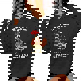 Don't Scare Me I Fart Easily Sarcasm Humor Chicken Women Hoodie | Mazezy