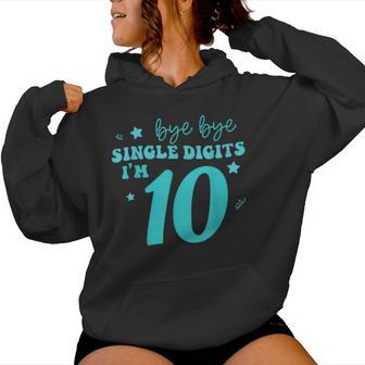 Double Digits Girl 10Th Birthday Turning 10 Teal Turquoise Women Hoodie - Thegiftio UK