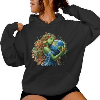Earth Day 2026 Green Mother Nature Planet Girls Women Hoodie - Monsterry