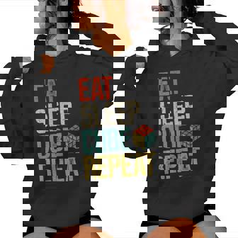 Eat Sleep Cube Repeat Puzzle Speed Cubing Women's Hoodie | Mazezy