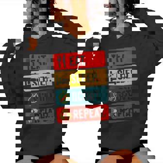 EAT Sleep Scout Repeat Camping Outdoors Women's Hoodie | Mazezy