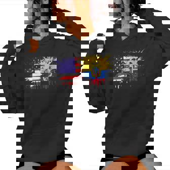 Ecuador & USA Together Half American Half Ecuadorian Women's Hoodie | Mazezy