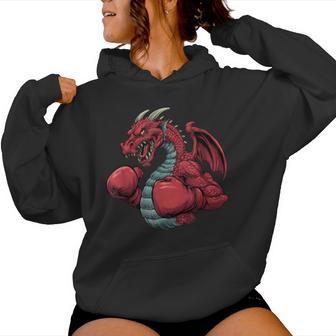 Fighting Dragon With Boxing Gloves For Boys And Girls Women Hoodie - Monsterry