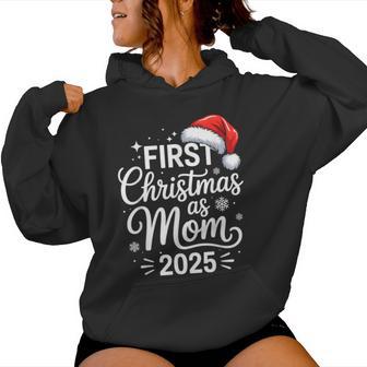 First Christmas As Mom 2025 Snowflake Xmas Family Matching Women Hoodie - Thegiftio UK