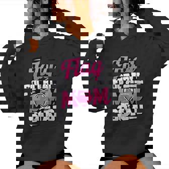 Flag Football Mom Squad Cute Pink Mothers Women's Hoodie | Mazezy