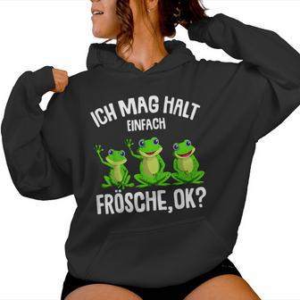 Frosch Ich Mag Halt Frösche Damen Mädchen Kinder Kapuzenpullover für Damen - Geschenkecke