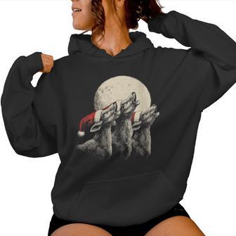 Full Moon Phase Christmas 3 Reindeer Women Hoodie - Thegiftio UK