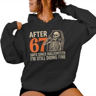 67 Meme Skeleton In The Coffin Retro Christmas Squad Women Hoodie - Thegiftio UK
