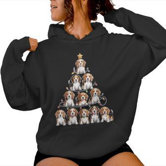 Beagle Christmas Tree Dog Lovers Xmas Women Hoodie - Monsterry