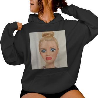 Disgusted Doll Face Meme Disgusting Reaction Sarcastic Women Hoodie - Thegiftio UK