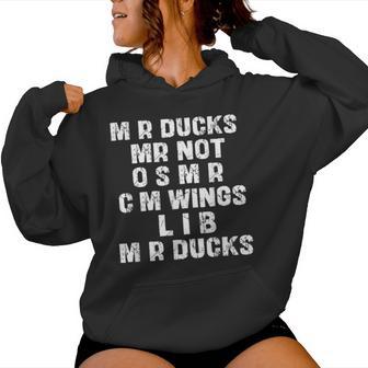 Duck Lover Phrase M R Ducks Retro Waterfowl Humor Women Hoodie - Monsterry