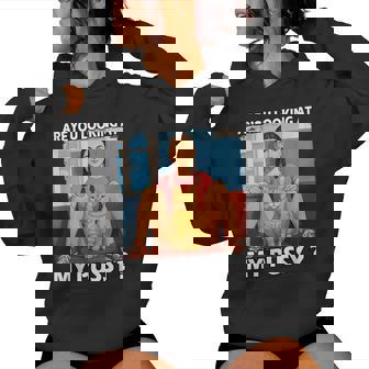 Pussy Meme Adult Girls Pun Are You Looking At My Pussy レディースパーカー - Kawaiitshirt