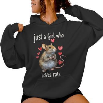 Rat Lovers Just A Girl Who Loves Rats Women Hoodie - Thegiftio UK
