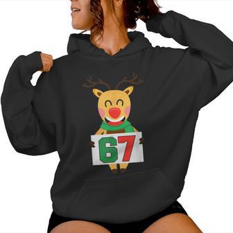 Reindeer Six Seven Christmas 67 Meme Xmas Boys Girls Women Hoodie - Thegiftio UK