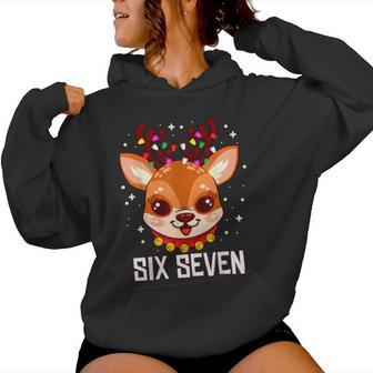 Reindeer Xmas Six Seven Christmas 67 Meme Boys Girls Women Hoodie - Thegiftio UK