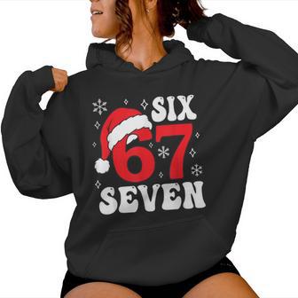 Saying Six Seven Christmas 67 Meme Xmas Boys Girls Women Hoodie - Thegiftio UK