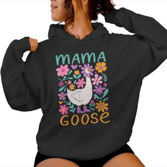 Silly Goose Mom Mommy Floral Mama Goose Women Hoodie | Mazezy