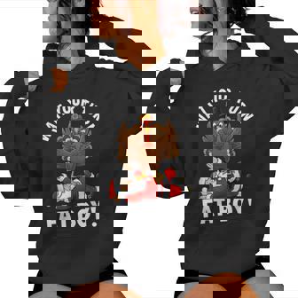 Thanksgiving Christmas Turkey Vs Santa For Women Women Hoodie - Thegiftio