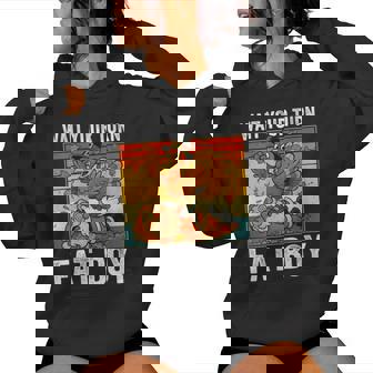 Thanksgiving Wait Your Turn Fat Boy Turkey & Santa Women Hoodie - Monsterry