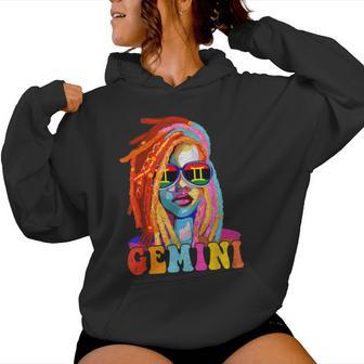 Gemini Queen African American Loc'd Zodiac Sign Women Hoodie - Thegiftio UK