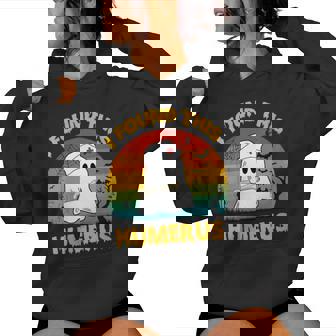 Ghost Nurse Retro Halloween Nurse I Found This Humerus Women's Hoodie | Mazezy