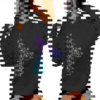 Girls Whale Mermaid Tail Fantasy Sea Ocean Themed Women Hoodie - Monsterry